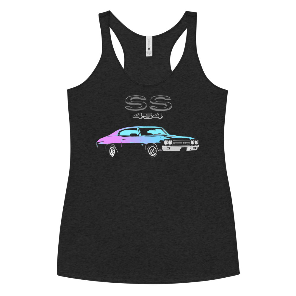 1970 Chevy Chevelle 454 SS LS6 Miami Nights Edition Muscle Car Owner Women's Racerback Tank