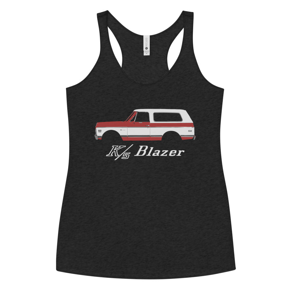 1971 Chevy K5 Blazer CST Red and White Vintage Truck Owner Gift Women's Racerback Tank