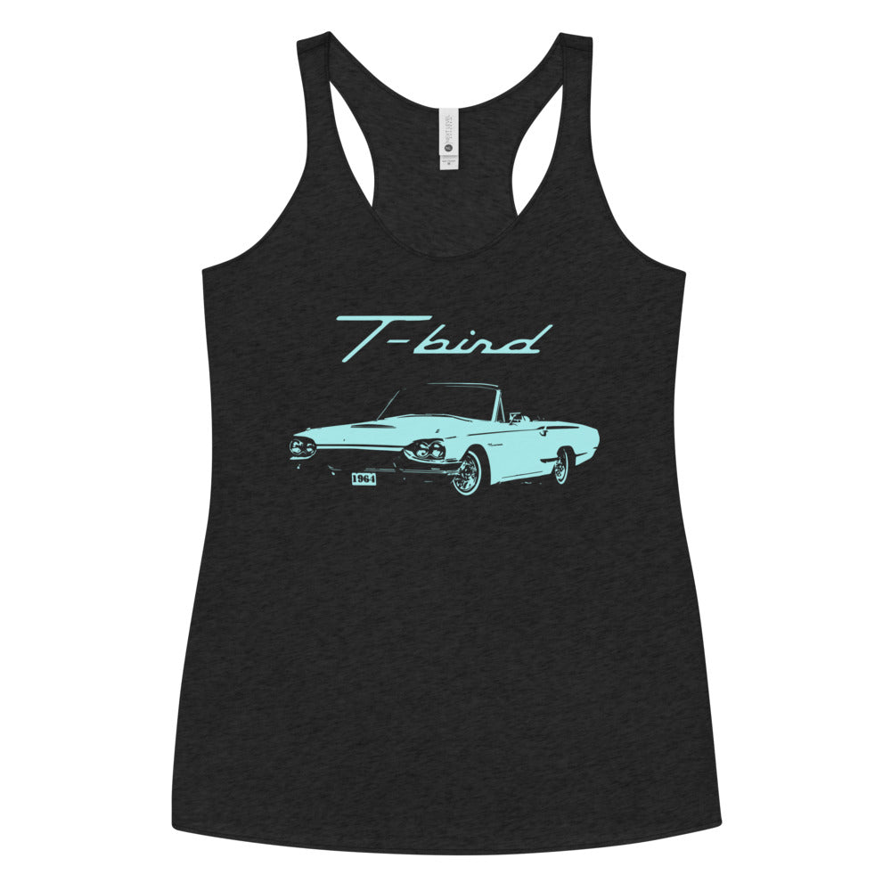 1964 Thunderbird T-bird Classic Car Custom Collector Cars Art American Automotive Nostalgia Women's Racerback Tank