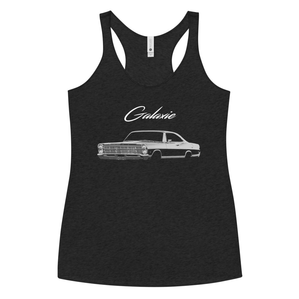 1967 Galaxie Black Antique American Classic Car Women's Racerback Tank