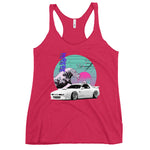 RX7 Vaporwave 80s 90s JDM Tuning Car Drift Racing Tank Top in pink, front view
