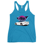 White Corvette C4 80s 90s Vaporwave Women's Tank Top, front view