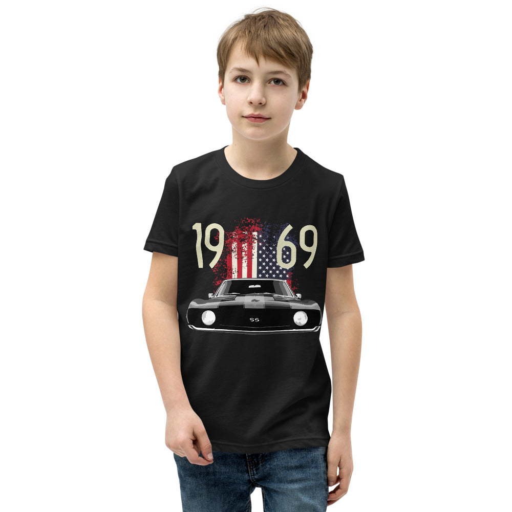1969 Camaro SS American Muscle Car Youth Short Sleeve T-Shirt