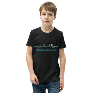 Monte Carlo SS Silhouette Chevy Classic Cars Miami Car Club Custom Youth Short Sleeve T-Shirt