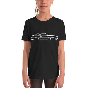 First Generation Chevy Camaro Line Art Custom Classic Car Club Youth Short Sleeve T-Shirt