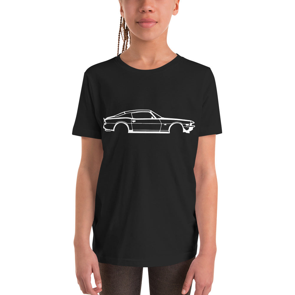 Second Generation Chevy Camaro Z28 Line Art Muscle Car Club Custom Youth Short Sleeve T-Shirt